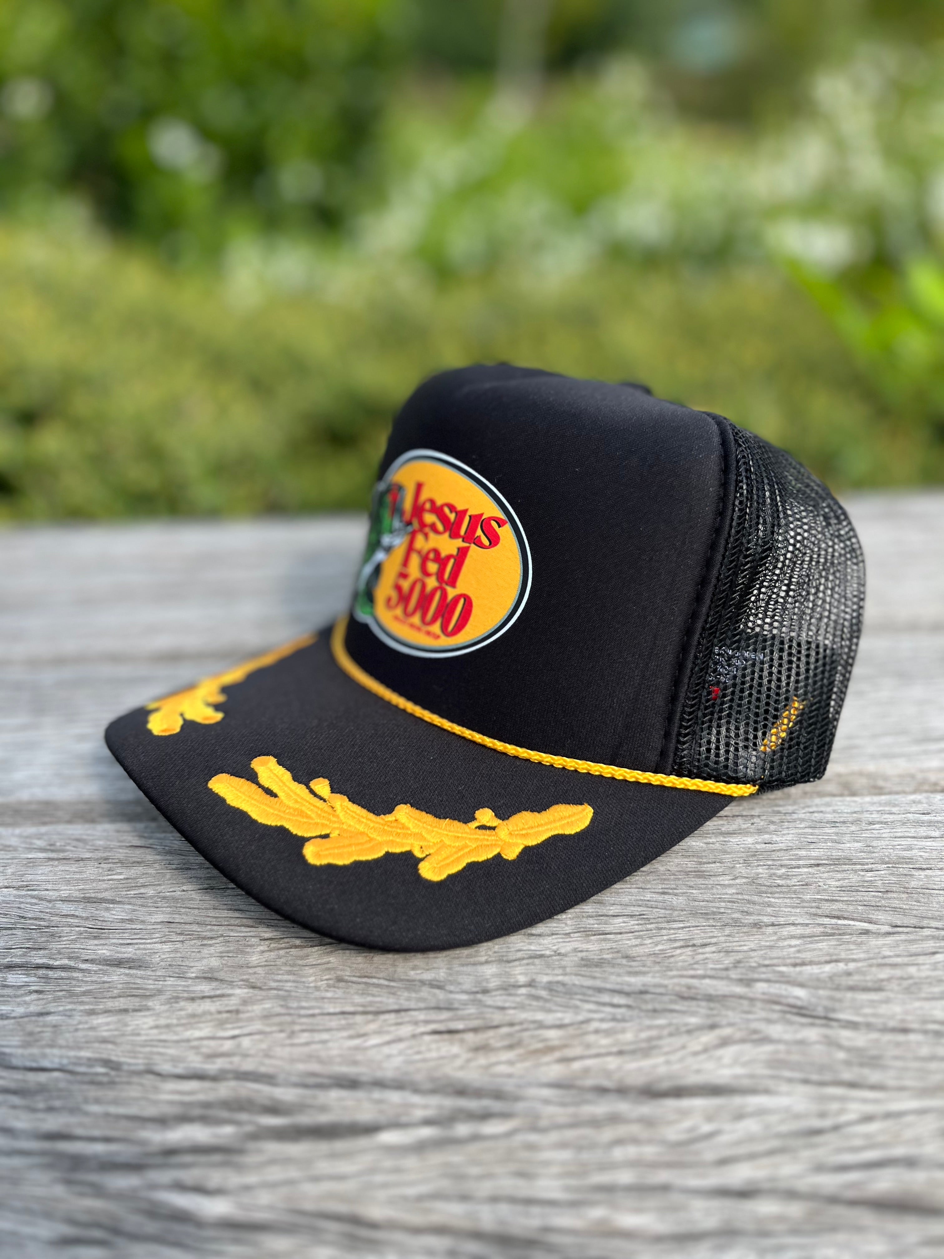 “JESUS FED 5000” MILITARY BLACK TRUCKER HAT