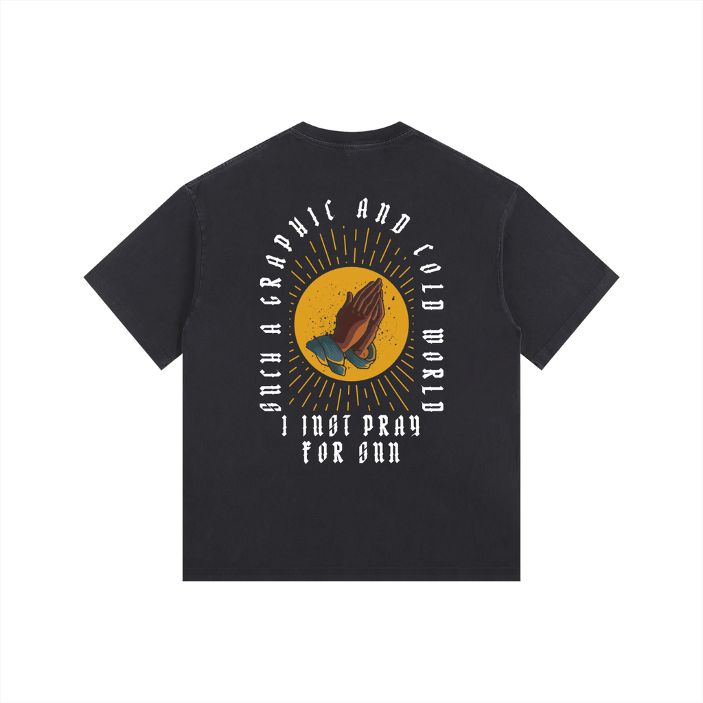 "PRAY FOR SUN" OVERSIZED TEE (BLACK)