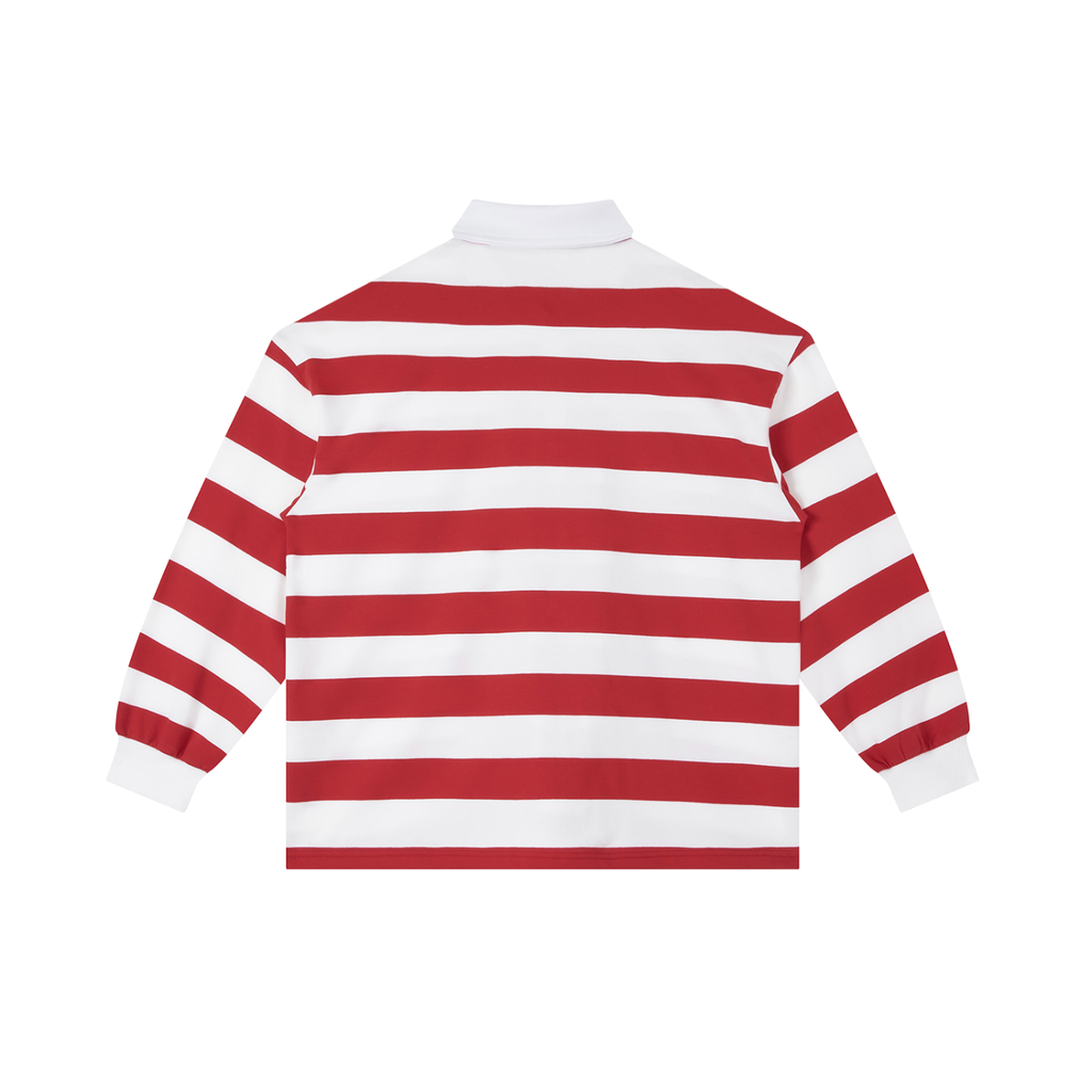 “JESUS FED 5000” STRIPE POLO RED/WHITE